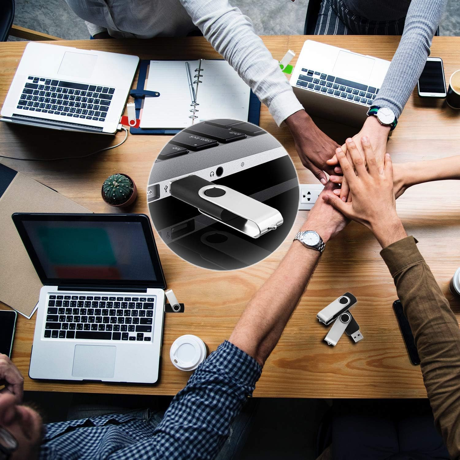 AUS, Black U Disk (16MB-64GB) (5,10PCS) USB 2.0 Metal Flash Memory Stick Swivel Pen Drive Storage Data Thumb (10 Pack - 32GB)