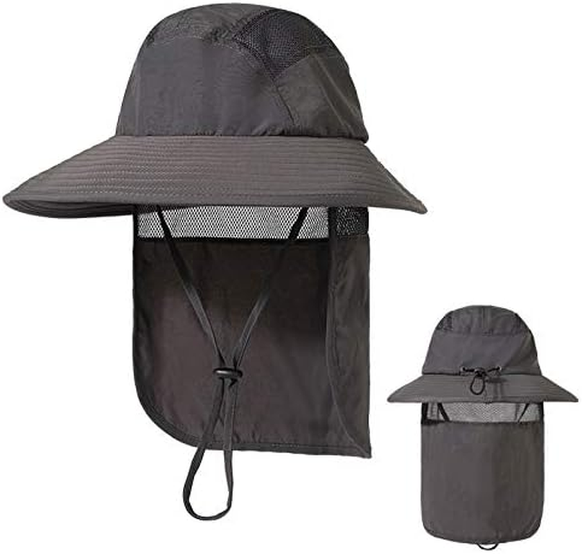 UV 50+ Sun Protection Hat for Men Women, Wide Brim Bucket Hat for Outdoor Sport & Works Fishing Hat with Neck Flap image number 1