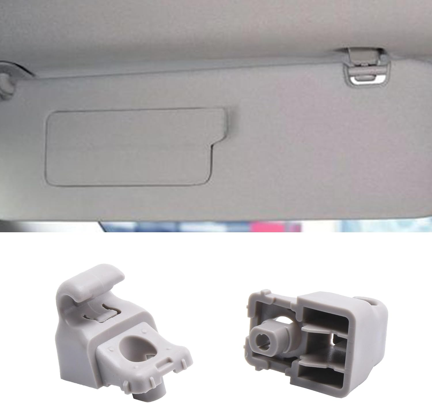 Sun Visor Hook Clips OE Replacement Clips Compatible with 2019-2023 Tesla Model 3 / (Gray) 2 PCS image number 1