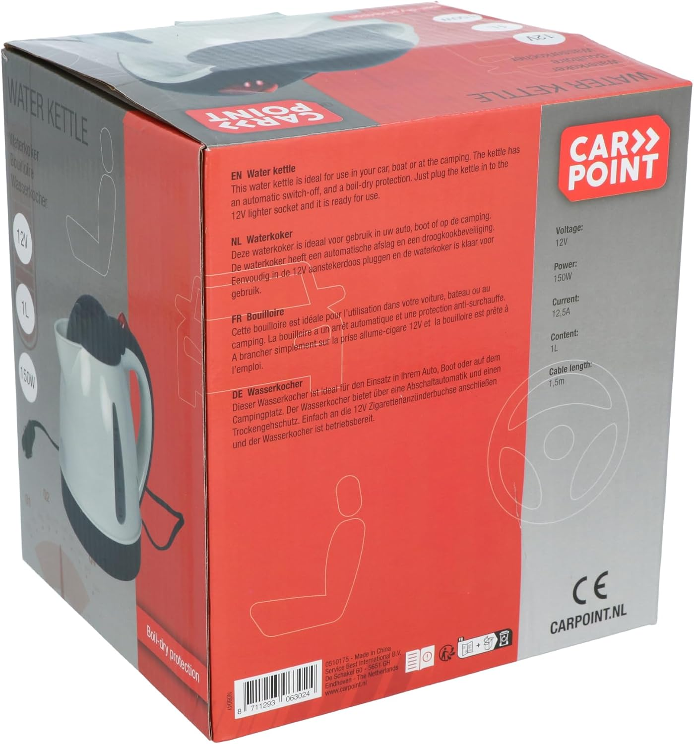 Carpoint - Kettle - 1 Liters - 12V - White image number 5
