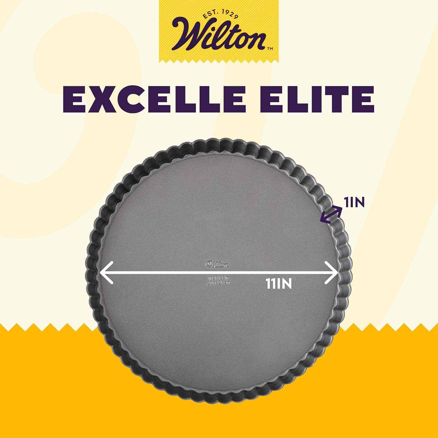 Wilton Excelle Elite Non-Stick Tart Pan and Quiche Pan with Removable Bottom, 11-Inch, Gray image number 4