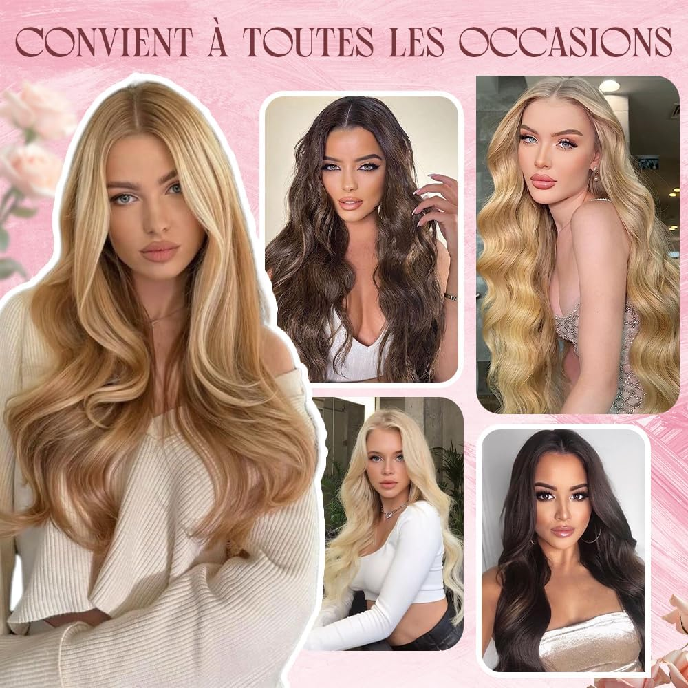 Clip-In Hair Extensions, Real Hair, Balayage, Honey Blonde to Blonde, Clip in Hair Extensions, 100G, 100% Remy Human Hair for Women, Straight, 8 Pieces with 18 Clips, Double Weft, 20 Inch image number 2