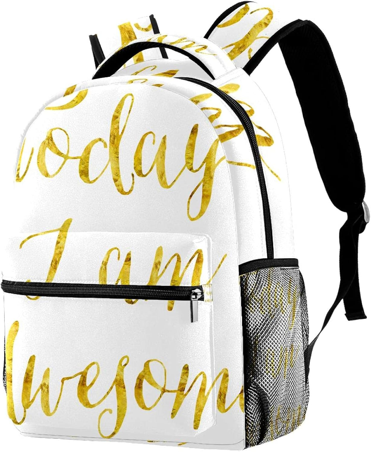Today I Am Awesome Quote Backpack Students Shoulder Bags Travel Bag College School Tote Backpacks image number 1