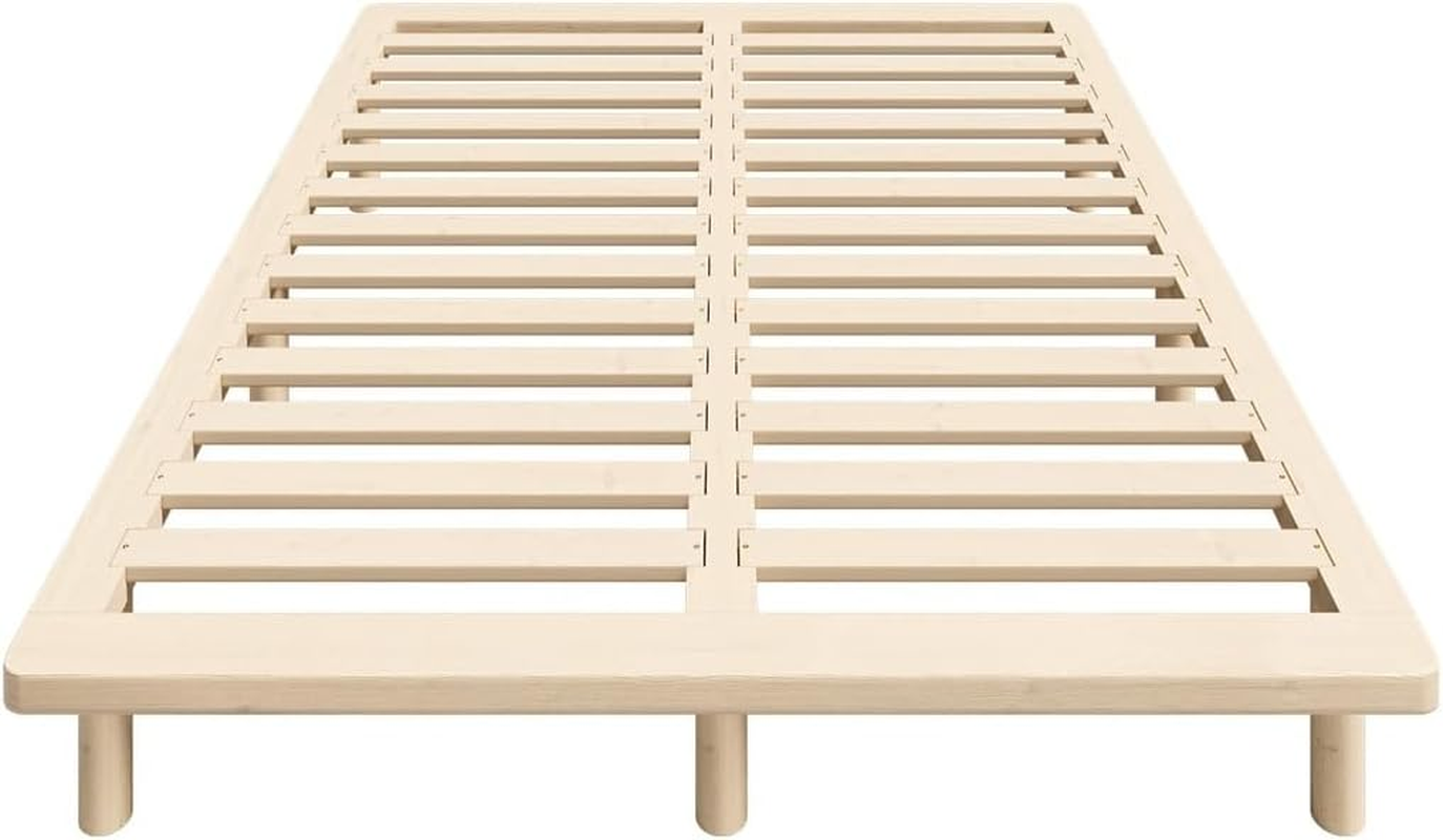 Oikiture King Single Bed Frame Wooden Bed Base Solid Wood Frame Platform Bed image number 4