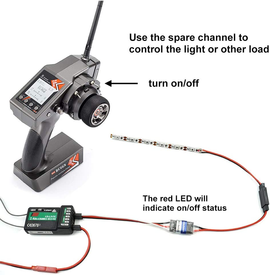 RC Remote Controlled AUX On/Off Electronic Switch Relay for Car Truck Boat LED Light Drone (4A) image number 4
