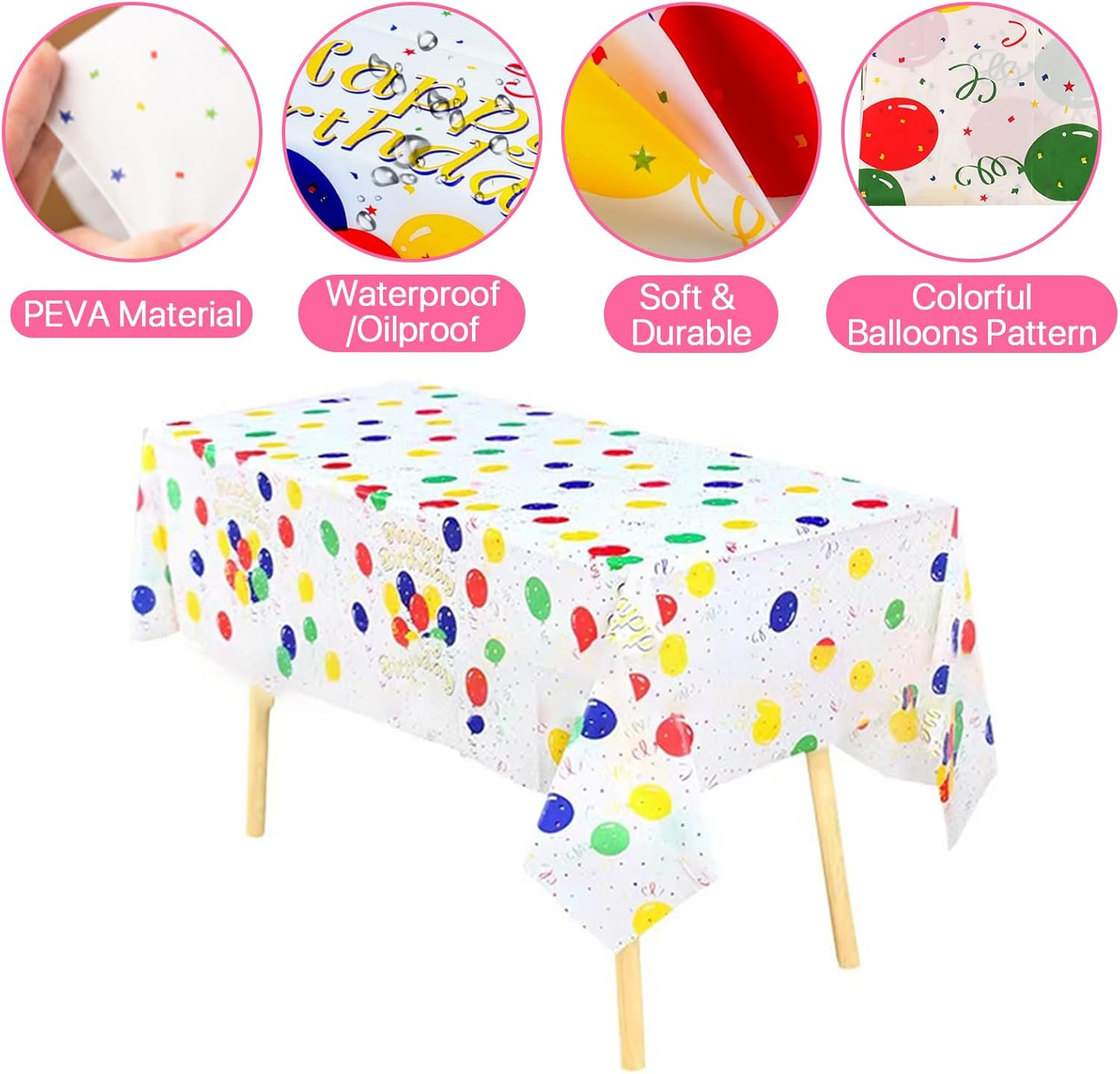 121 PCS Rainbow Happy Birthday Party Tableware Set with Paper Plates Cups Straws Napkins Tablecloth Rainbow Birthday Party Supplies Decorations for 20 Guests image number 5
