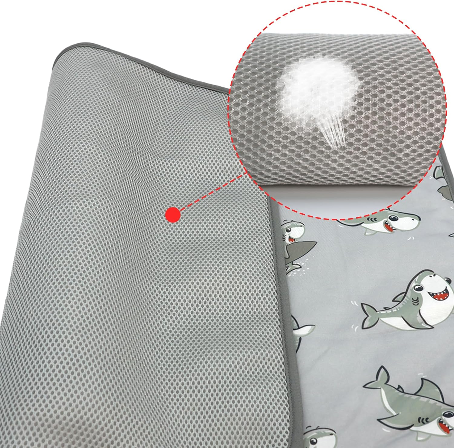 NACOCO Summer Pet Cooling Mat - Cat Dog Cushion Pad Sleeping Cool Shark Comfortable Soft for Pets Kids and Adults (Grey Shark, M) image number 4