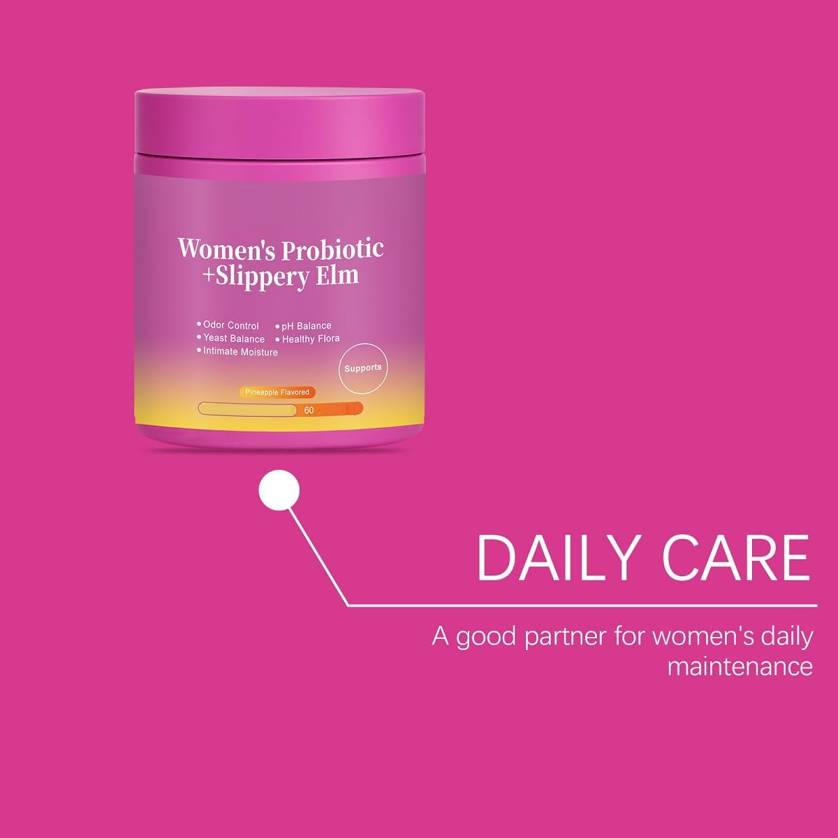 Feminine Probiotic -Supports Freshness & Ph Balance│Pineapple Flavor │ Suitablefor Daily Use by Women│60 Count,1Pcs image number 4
