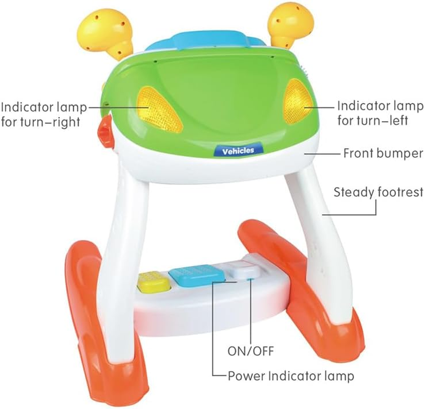 Lenoxx Gem Toys Baby Sensory Play Interactive Driving Toy Simulation - Stimulating Steering Wheel for Cognitive Development and Imaginative Exploration image number 1