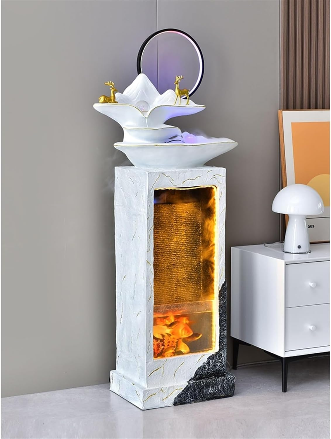 Outdoor Fountain Simple Water Fountain Floor Decoration, Living Room Courtyard Aquarium Circulation Feature, Office(S) image number 2