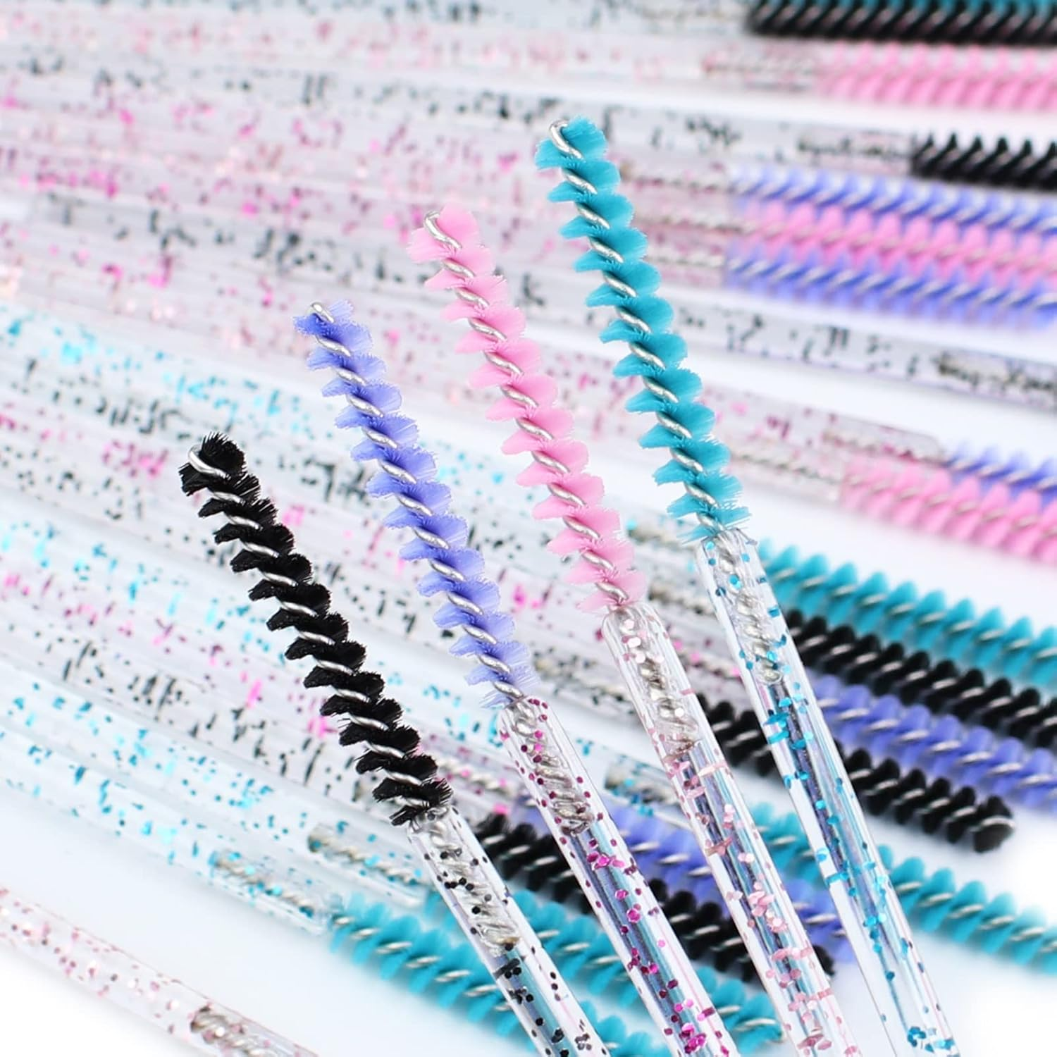 200Pcs Disposable Skinny Mascara Wands Mini Crystal Eyelash Brushes Thin Mascara Wands Micro Brush Lash Extension Supplies Lashes Extension Tools(Skinny-4Colors) image number 1