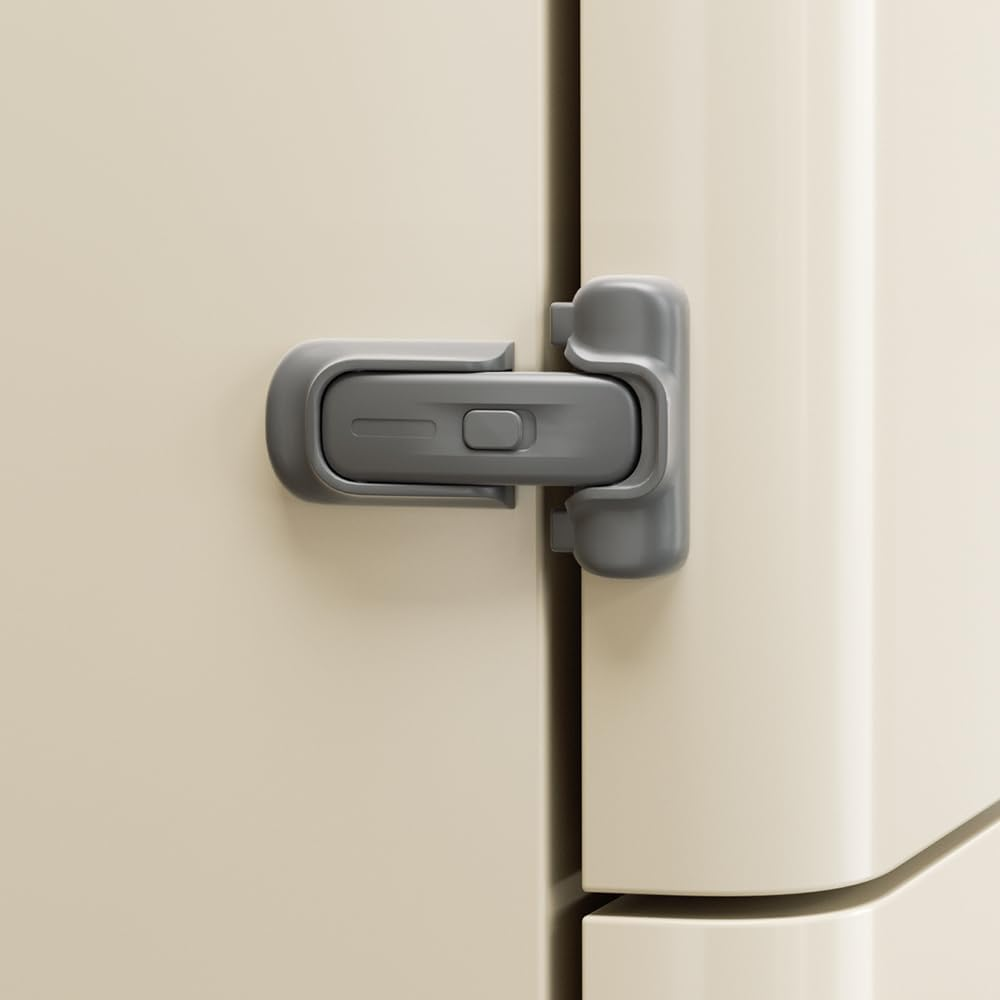 SAFELON Baby Safety Refrigerator Lock, Child Proof Fridge Door Lock, Protect Refrigerators with Damaged Sealing Strips, No Tools Required (White, 2 PCS)