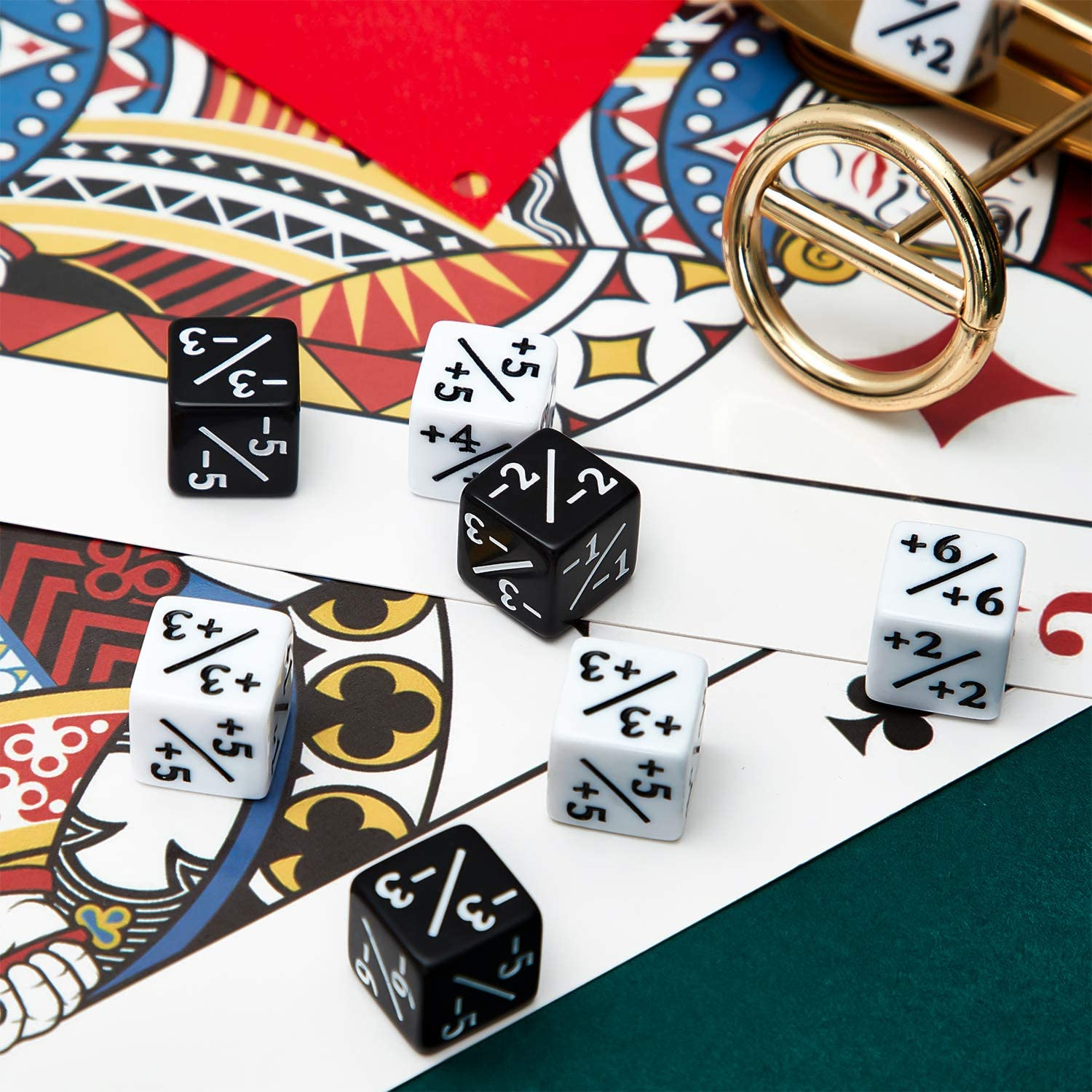 48 Pieces Counters Token Loyalty D6 Dice Cube Compatible with MTG, CCG, Card Gaming Accessory