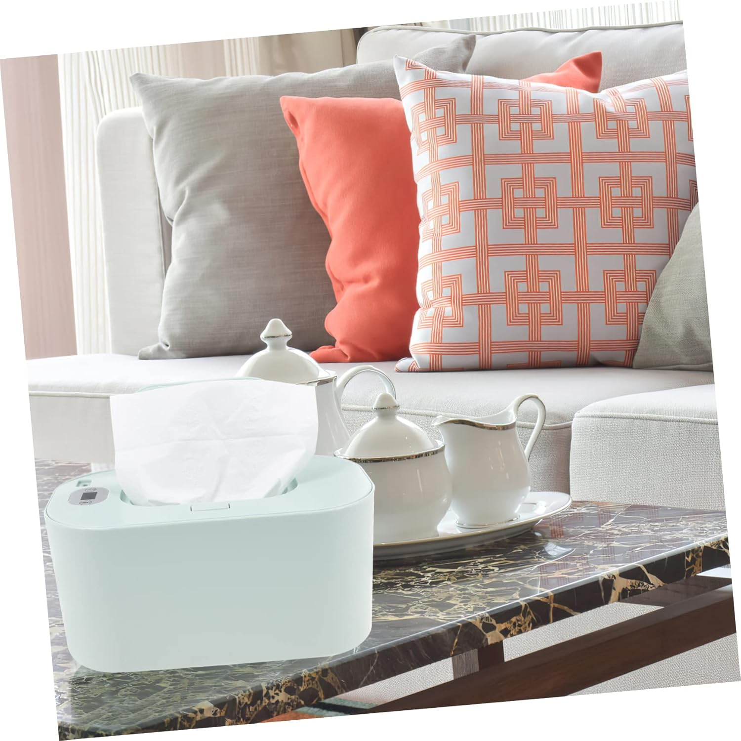 KOMBIUDA USB Portable Baby Wipe Warmer and Tissue Dispenser Wet Tissue Heater for Travel and Car Use, Portable Wet Wipes Warmer Temperature Control for Infant Care image number 6