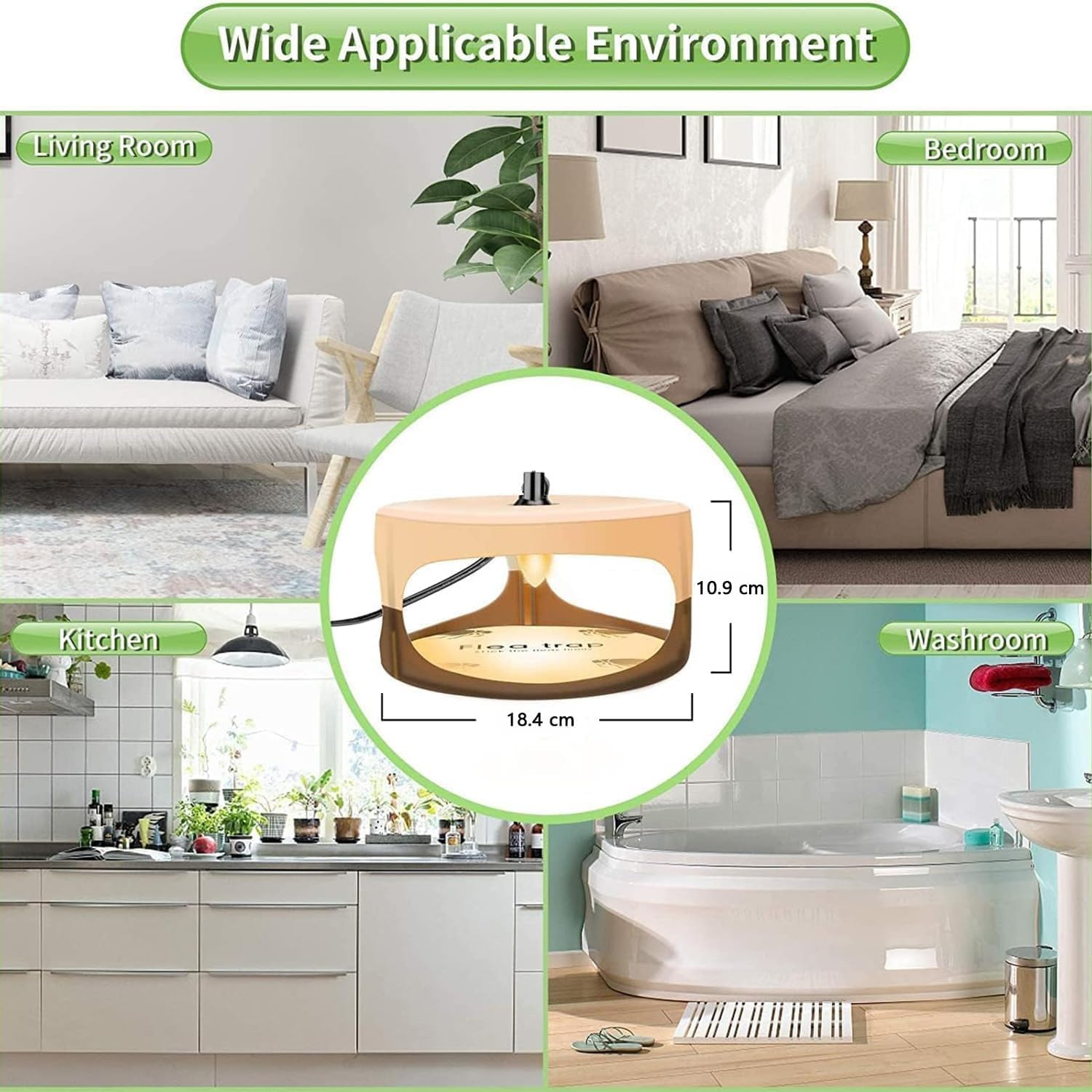 2 Packs Flea Traps for inside Your Home,Indoor Flea Light,Premium Traps with Sticky Pads & Light Bulb Replacement,Friendly Sticky Flea Trap with Long-Lasting Effect for House, Home, Friendly to Pets - 12 Pcs Stickers image number 6