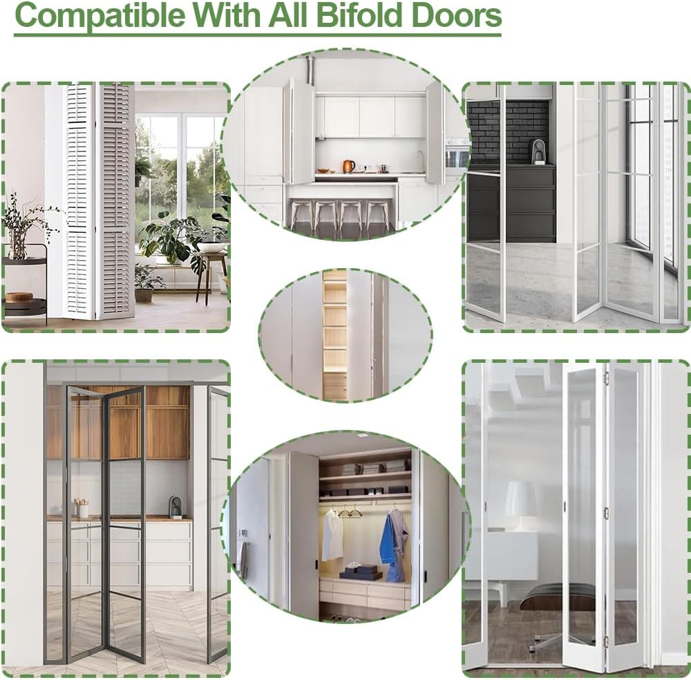 Universal Bifold Door Hardware Repair Kit - Includes Top/Bottom Brackets, Pivots & Guide Wheel for Closet, Barn, Pocket & Accordion Doors (2) image number 1