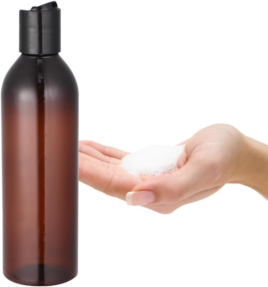 PATKAW 6Pcs 250Ml Portable Travel Empty Bottles Set with Press Cap for Shampoo Lotion Cosmetic Containers Refillable Toiletries Dispensers for Travel Use image number 3