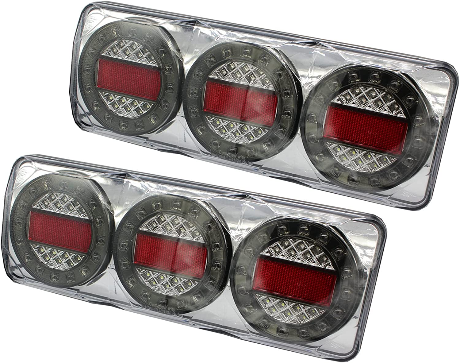 2Pcs 90 LED Trailer Lights 3 LED Combination | Turn Signal Running Brake Reverse LED Trailer Lights| Waterproof IP68 Taillight for Trailer Light Kit Truck RV Camper UTV UTE Vans image number 2