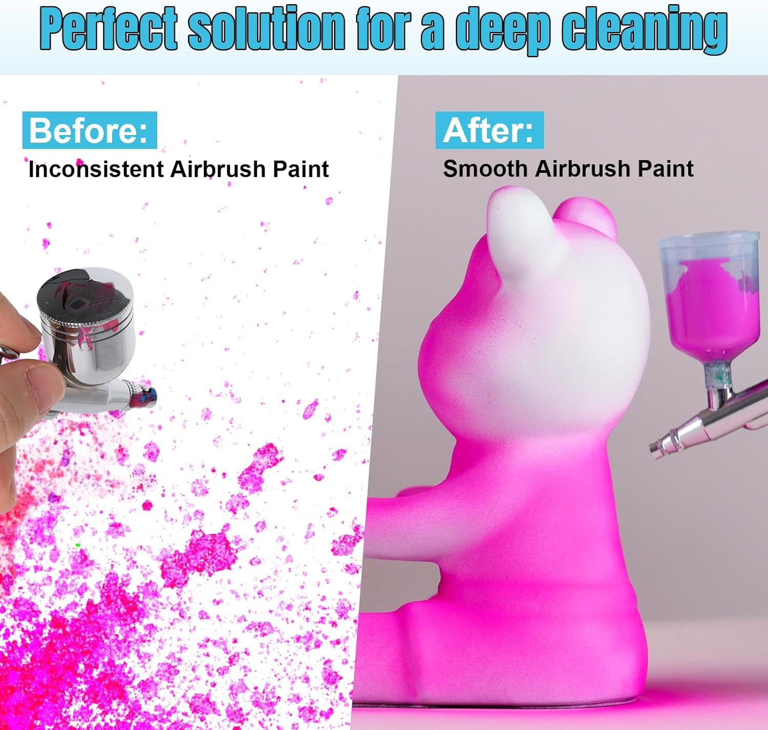Fansarriche Airbrush Cleaner, 33.82 Oz Air Brush Cleaning Solution for Water-Based Acrylic Color Paints, Quickly Clean Clogged Airbrushes, Paint Brushes, Art Tools image number 5