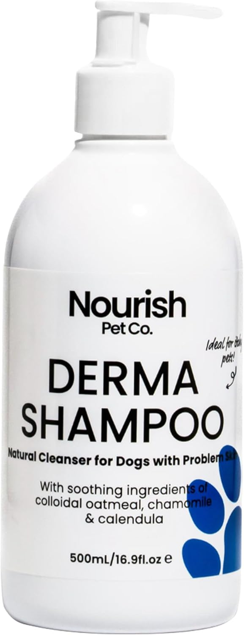 Nourish Pet Co. Derma Shampoo for Itchy Dogs - Dog Shampoo for Sensitive Skin, Hypoallergenic Gentle Cleansing Wash, Soothes Dryness & Irritation, Supports Coat Health image number 1
