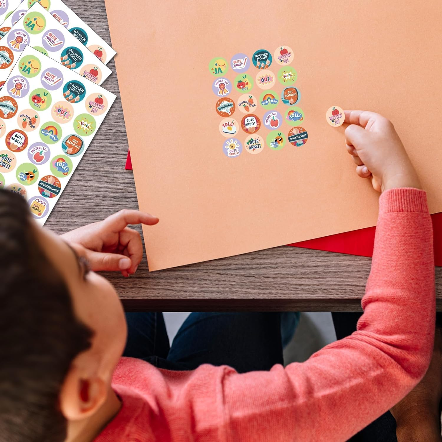 BIROYAL Pack of 1600 Reward Stickers, 25 Mm Motivational Stickers for Children, 32 Patterns Self-Adhesive Teacher Reward Stickers, German Reward Stickers for Teacher Supplies (Cartoon) image number 5