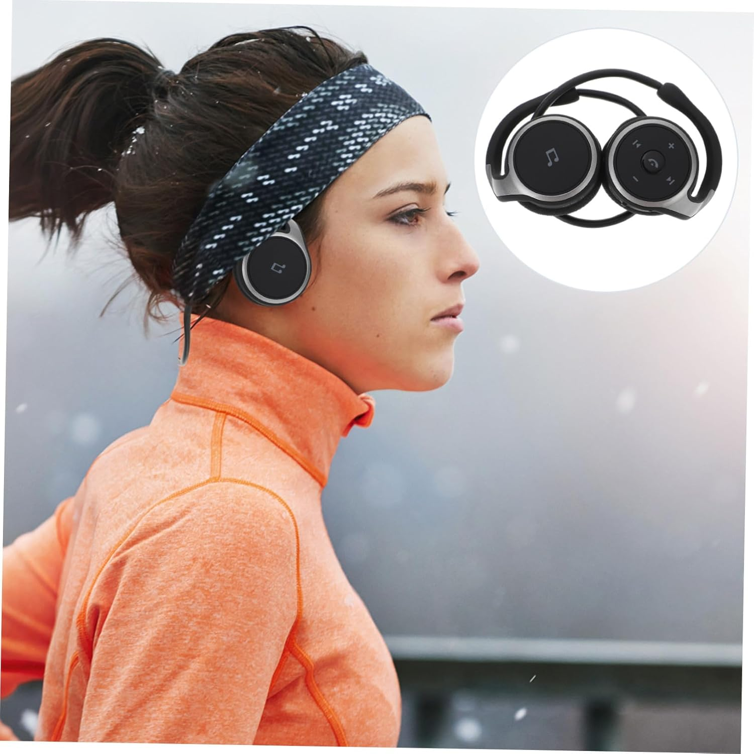 COHEALI Wireless Earbuds with Ear Hook for Sports and Running Compact Lightweight Headphones for Exercise Comfortable All-Day Wear Black image number 4