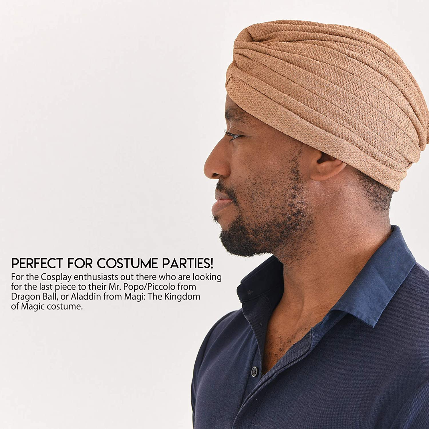 Womens Fortune Teller Fashion Turban - Boho Headwrap Festival Indian Costume - Black image number 7