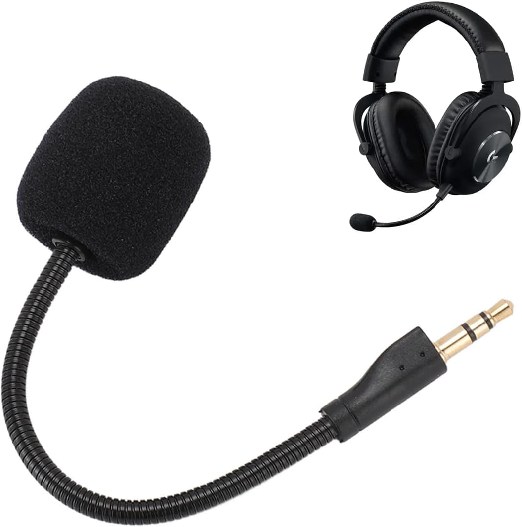 Replacement Game Mic Fits for G PRO X, Wireless Gaming Headsets 3.5Mm Gold Plated Jack Noise Cancelling Gaming Microphone, Microphone Boom for G Pro image number 4