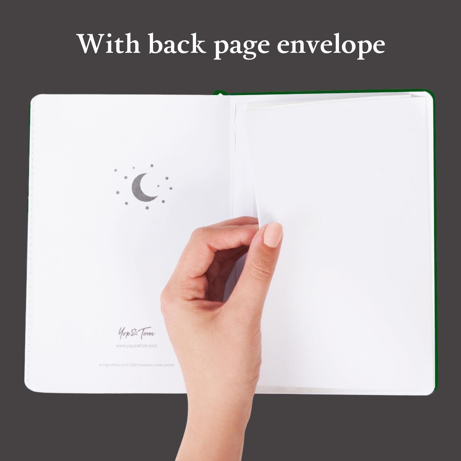 Yop & Tom Dotted Journal Notebook A5 - Moon and Stars - Updated 2021 Design - with Extra Thick Paper (160 GSM) - Bullet Grid Journal - Charcoal image number 1