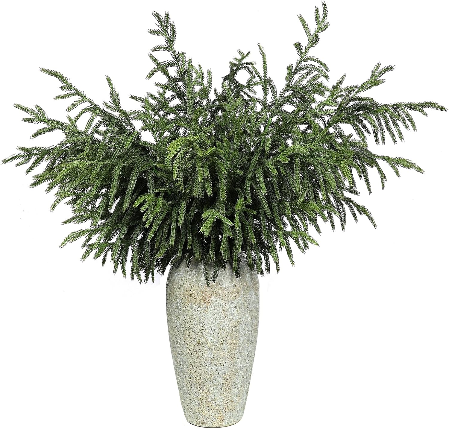 YXZZWL 8 Pcs Christmas Norfolk Pine Branches, 36 Inch Real Touch Artificial Norfolk Pine Branch Faux Cedar Pine Stem Fake Greenery Pine Picks for Vase DIY Garland Wreath Home Garden Decoration image number 5