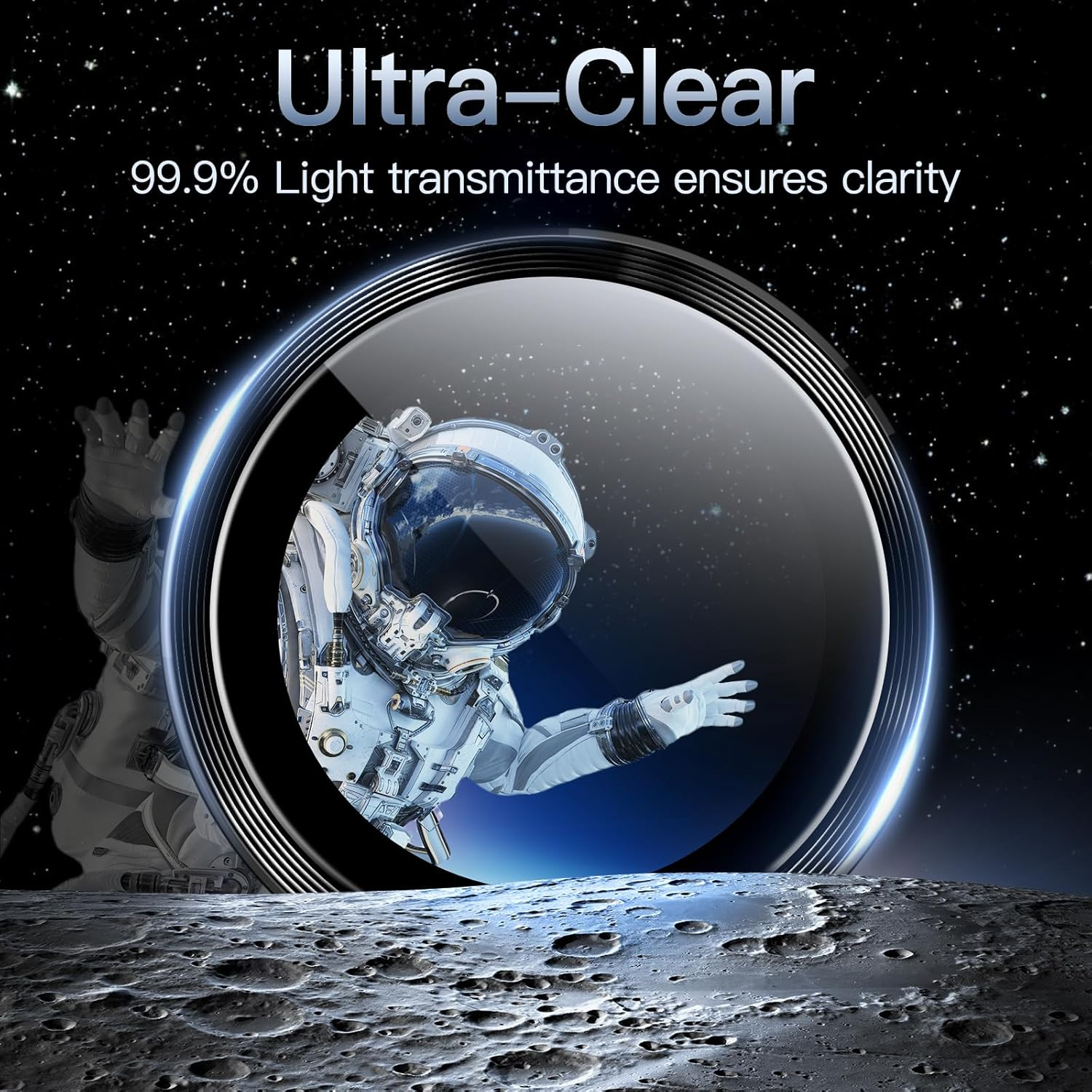 Jetech Camera Lens Protector for Samsung Galaxy S25 FE, 9H Tempered Glass Metal Individual Ring Cover, HD Clear, 1 Set (Black) image number 6