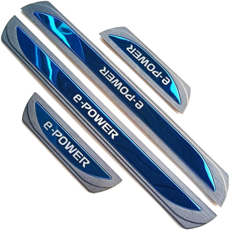 Stainless Door Sill Protector Kick Plate Entry Guard Kit for Nissan X-Trail T33 Qashqai J12 E-Power Ariya EV 2024 Interior Accessory (Black E-Power Text)