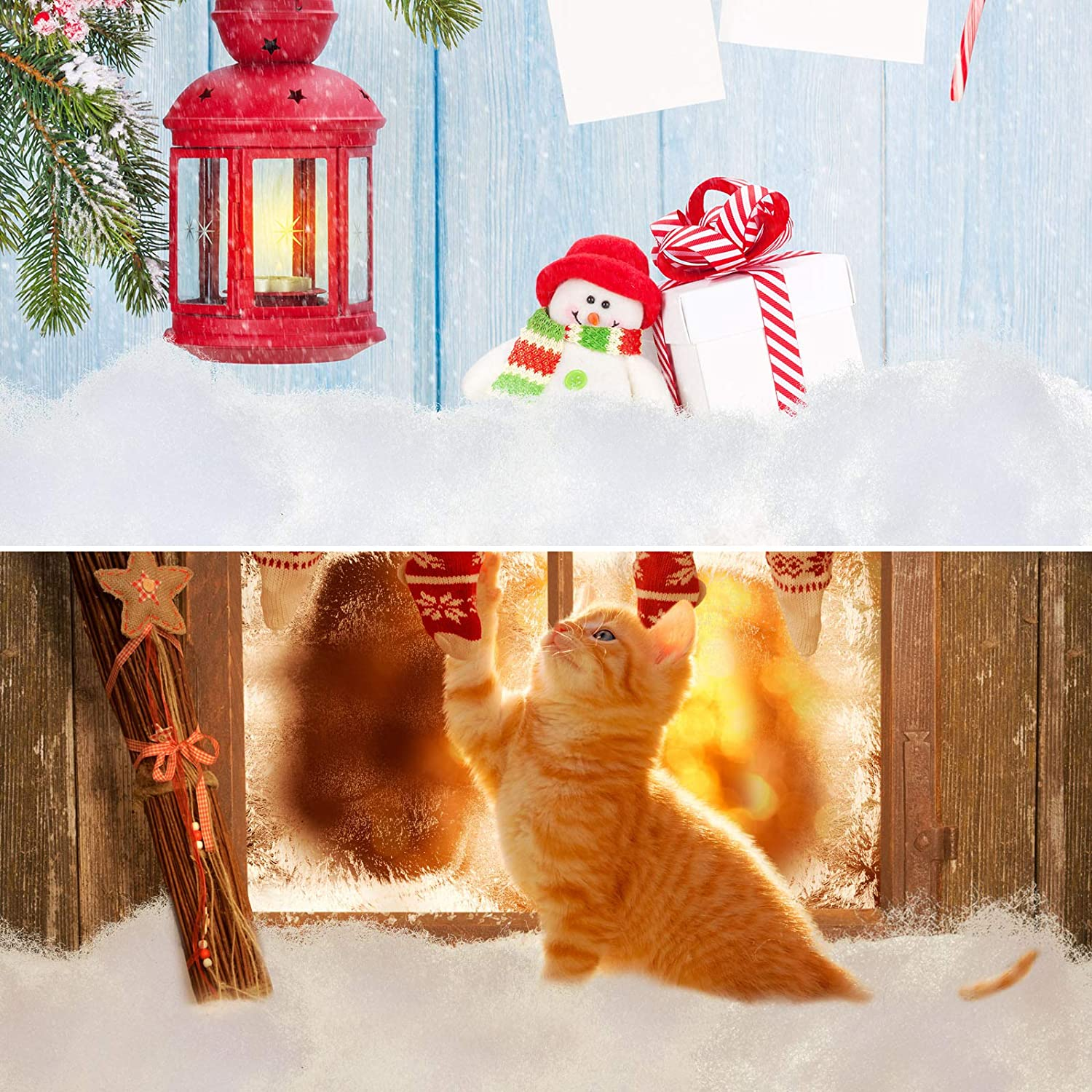 2 Bags Christmas Fake Snow Cotton like Fluffy Snow Fiber Artificial Snow Indoor Snow Blanket Decor for Winter Mantle Village, Nativity and Christmas Ornament(White) image number 3