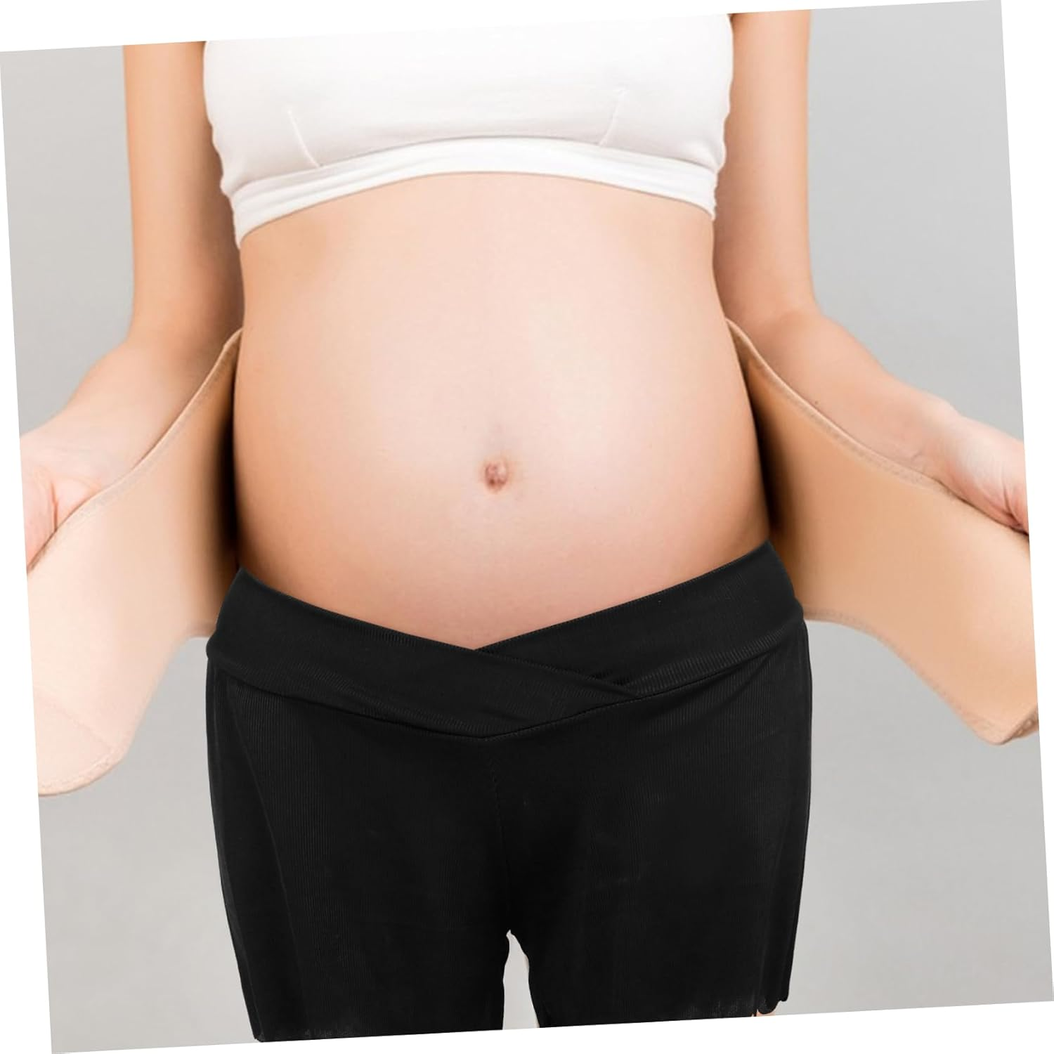 Pregnant Women'S Anti-Exposure Pants Maternity Shorts Active Maternity Pajama Shorts Flexible Loungewear Stretchy Pajamas Black Cloth image number 1