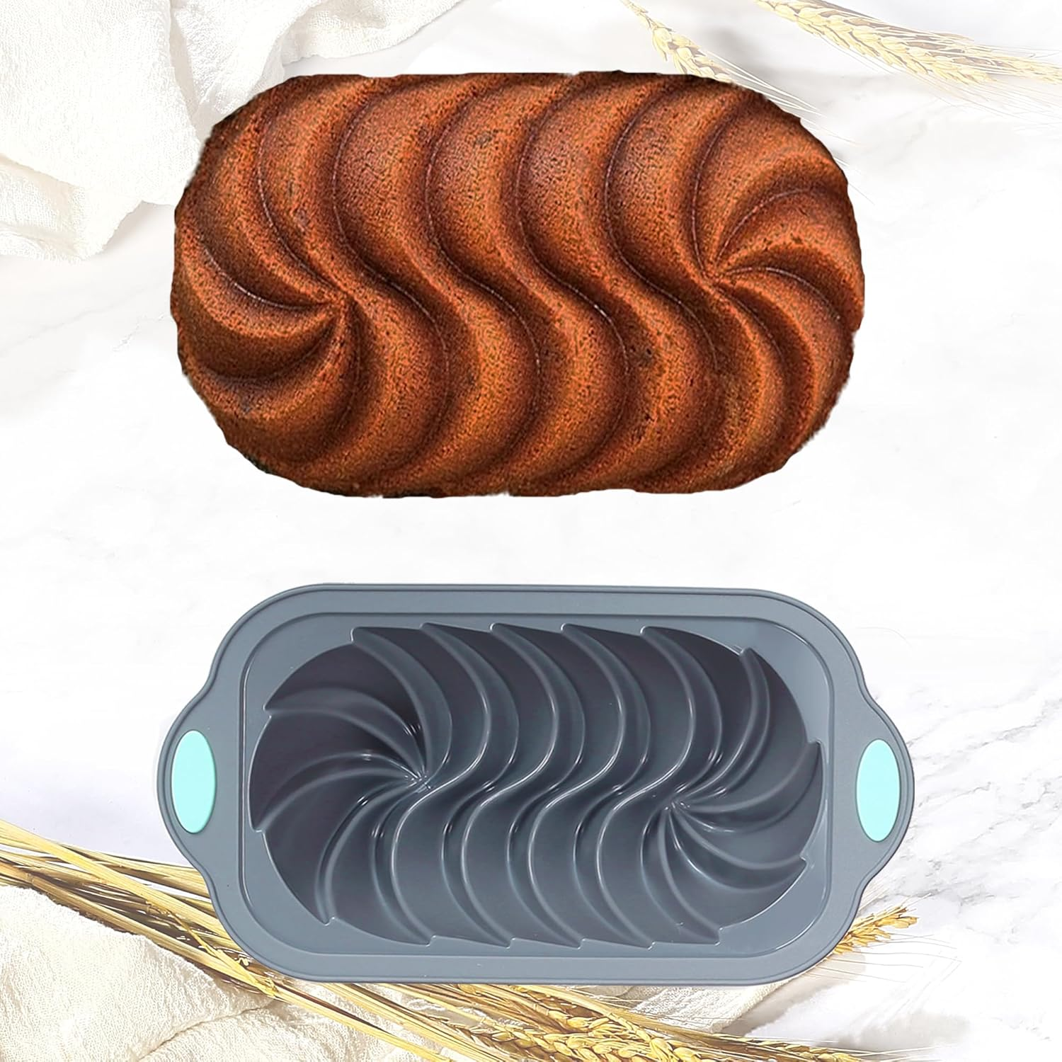 Tongjude 4 Piece Silicone Loaf Pan for Baking Bread, Non-Stick Kitchen Oven Bread Pan, Perfect for Banana Bread, Sandwich Bread, Pound Cake and Meatloaf, 4 Cups, Grey image number 5