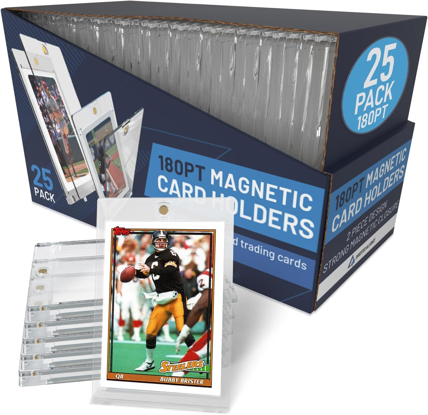 Premium 35PT - 360PT Magnetic Card Holder Case | Magnetic Trading Card Holder, Pro Sports, Football, Basketball, Baseball, MTG & TCG U-V Hard Protectors with Ultra Clear Design Display for Collectors. image number 5