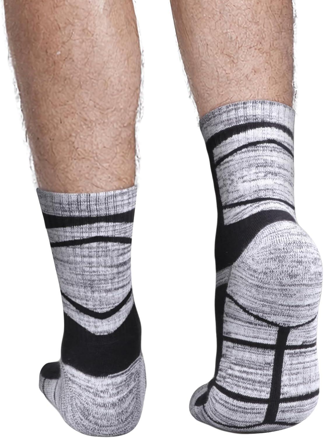 YUEDGE Men'S Cushioned Hiking Sports Socks Breathable Wicking Work Socks Padded Safety Boot Socks Casual Athletic Crew Socks for Men, 5 Pairs