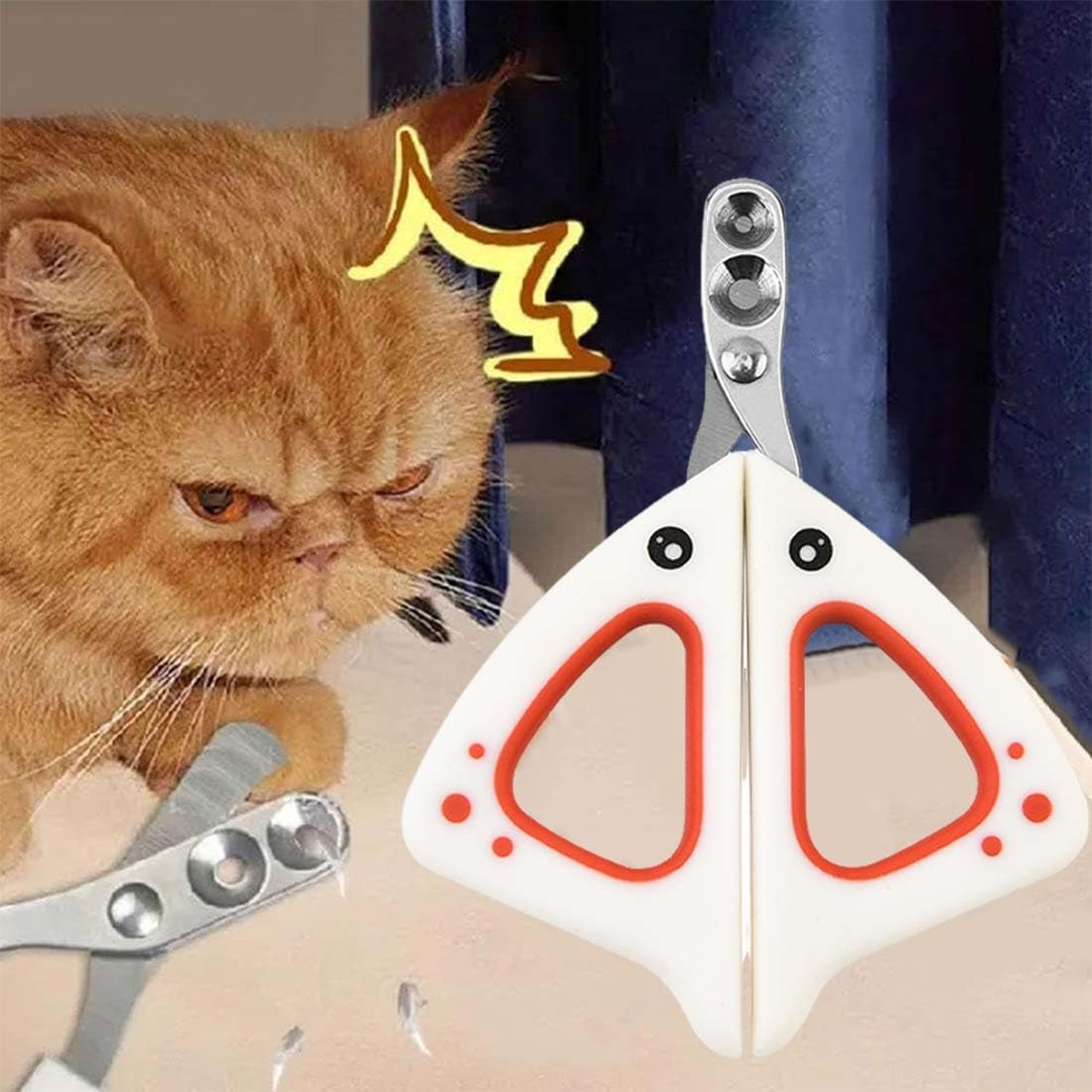 Cat Nail Scissors, Cat Nail Clippers with Protection, Cat Claw Cutter with 2 Mm and 4 Mm Hole, Cat Nail Scissors, Professional Claw Cutter, Cat Nail Clipper for Small Dogs, Puppies, Cats with File image number 4