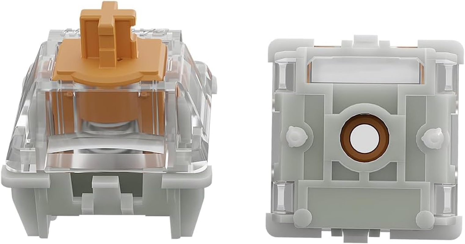 GATERON KS-20 Dual-Rail Magnetic Orange Keyboard Switches, Linear Factory Pre-Lubed Freely Setting Pre-Travel Key Switches for Mechanical Keyboard(70Pcs), KS-20UO10B045NW-X14 image number 1