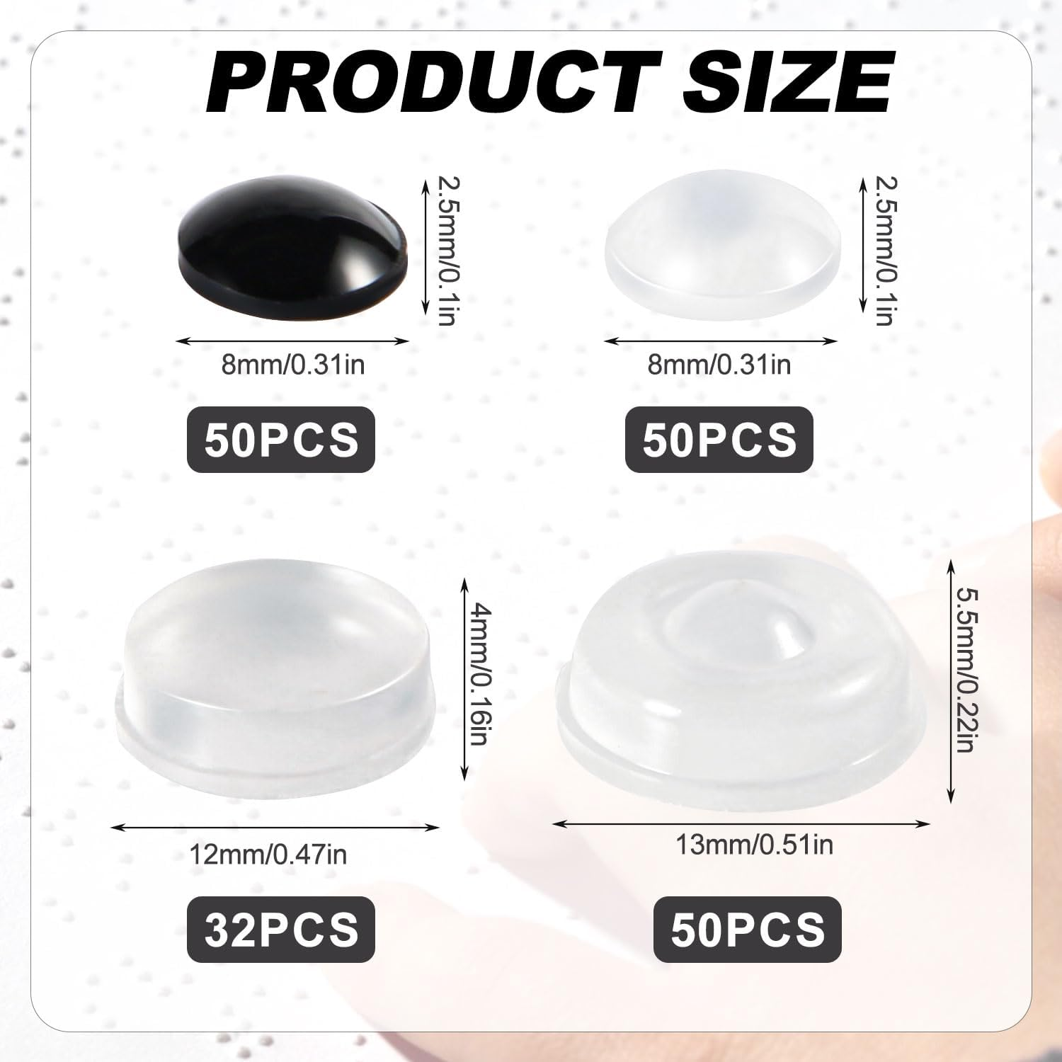 4 Sheets Braille Stickers for Visually Impaired, Silicone Bump Dot Stickers Sticky Raised Tactile Dots for Blind Low Vision Aid Visually Impaired Elderly (Clear & Black) image number 1