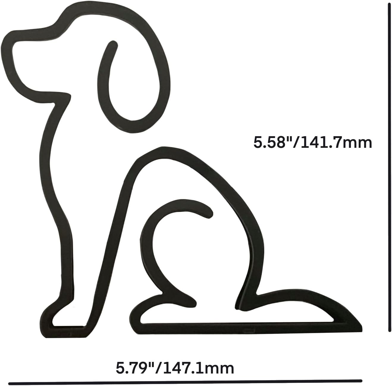 TTYGRHQ Metal Wire Dog Wall Art Sculpture, Minimalist Abstract Design, Black Geometric Home Decor image number 2