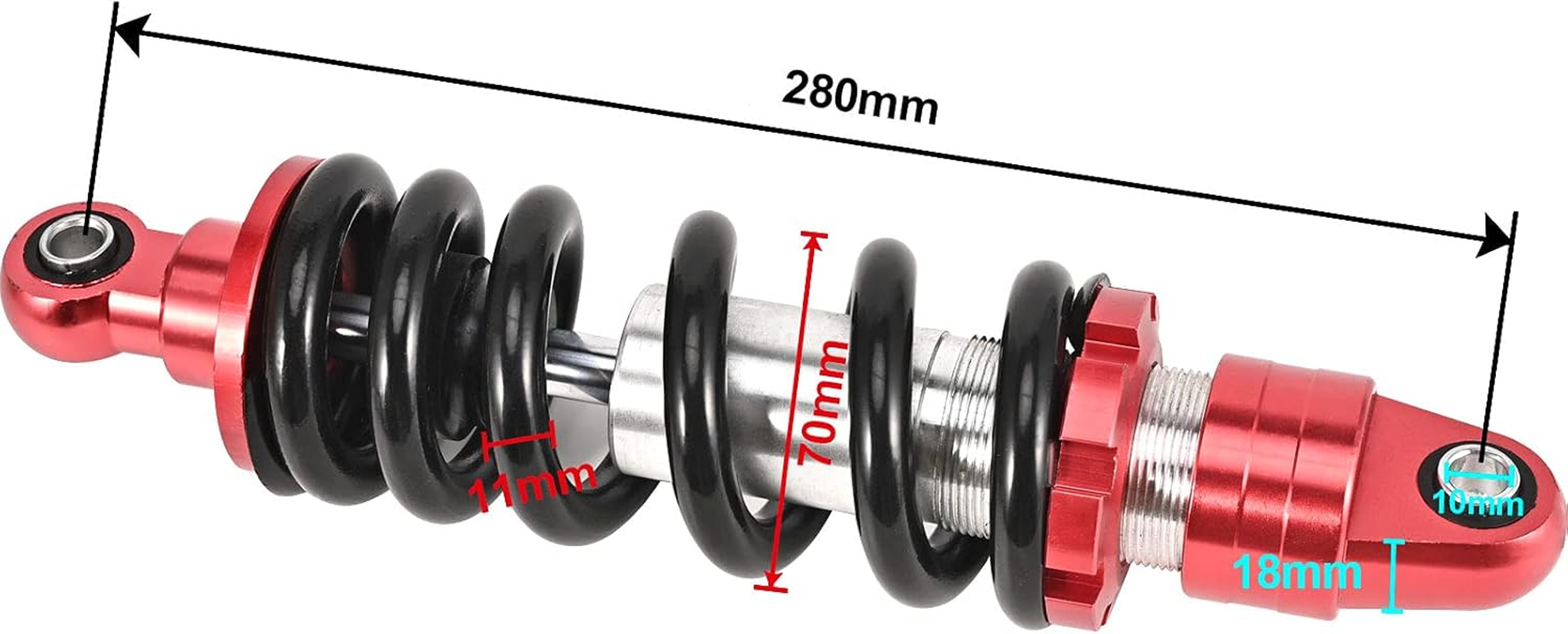 Trkimal 980LB Rear Shock Absorber, 250Mm/260Mm/270Mm/280Mm/290Mm Shock Absorber Suspension Sensa-Trac Load Adjusting for Dirt Pit Bike Motorcycle (280Mm) image number 2