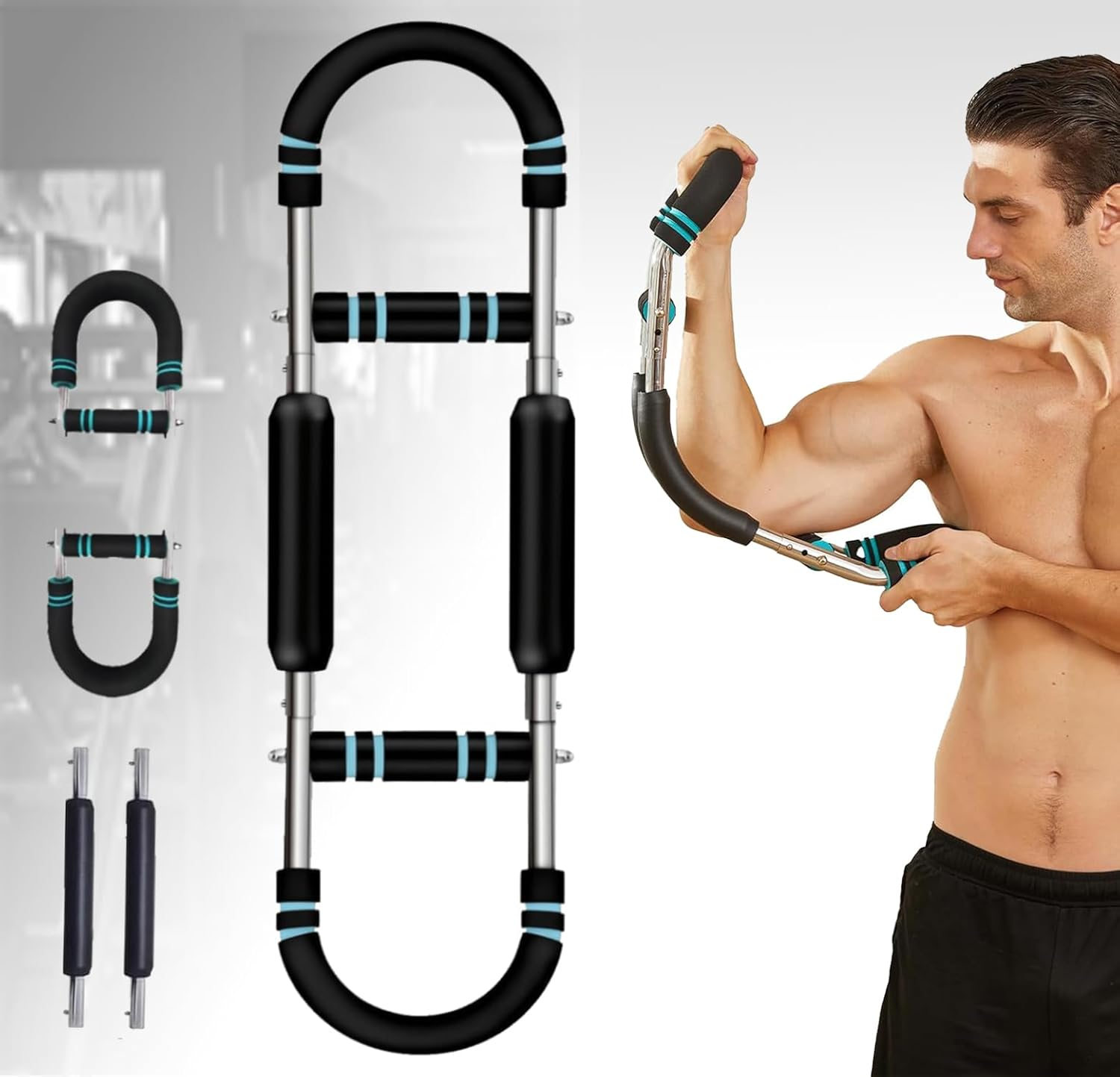 WADY Twister Arm Trainer, Adjustable Resistance Twister Arm Exerciser, Portable Chest Arm Muscle Exerciser for Men & Women, Detachable Power Twister Bar for Home Workout Equipment image number 1