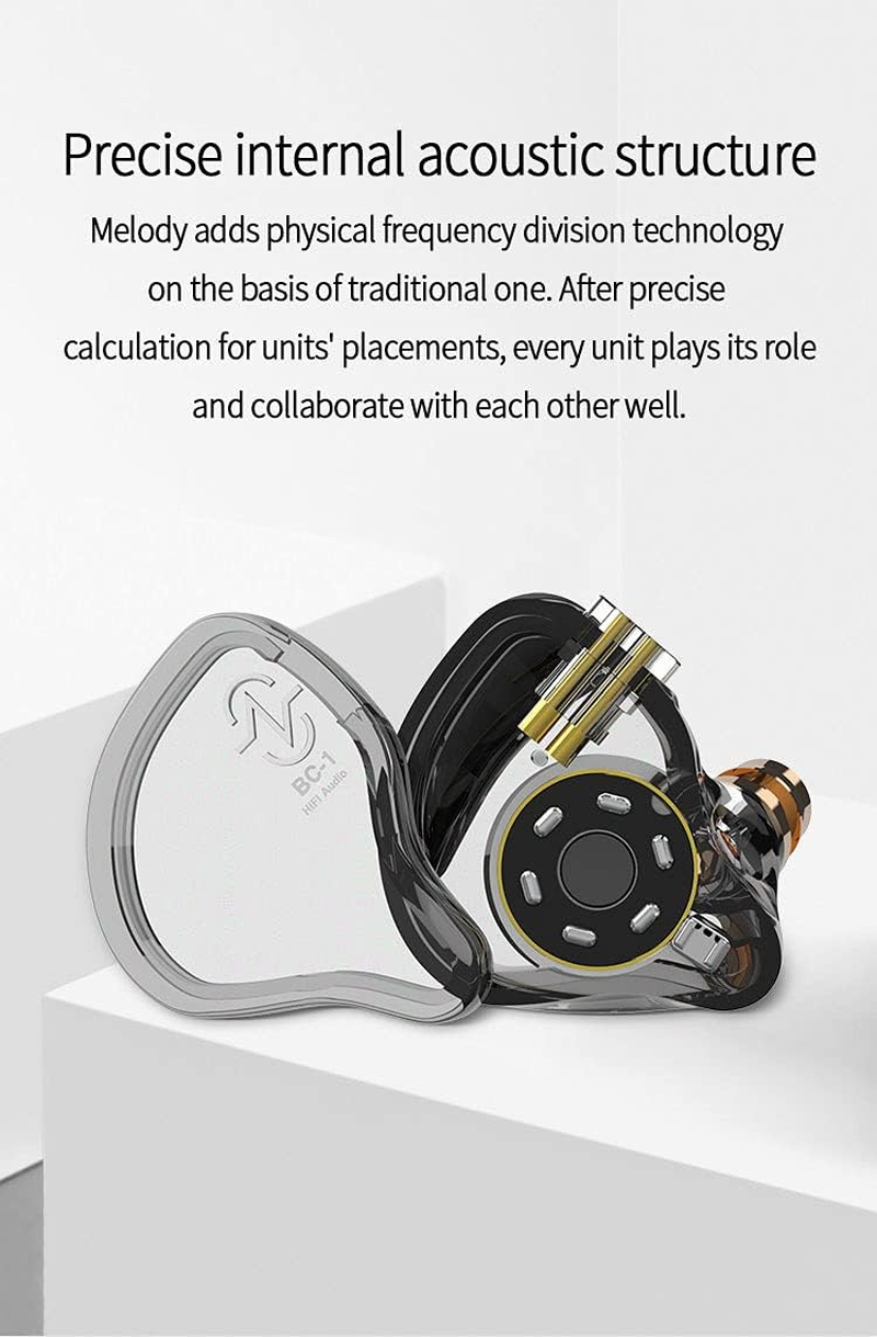 Keephifi CCZ Melody in Ear Monitor USB C Wired Earphone Lightweight Earbuds 1BA+1DD Hifi IEM Dynamic Hybrid Dual Driver Headphone with Type C Plug for Musicians image number 1