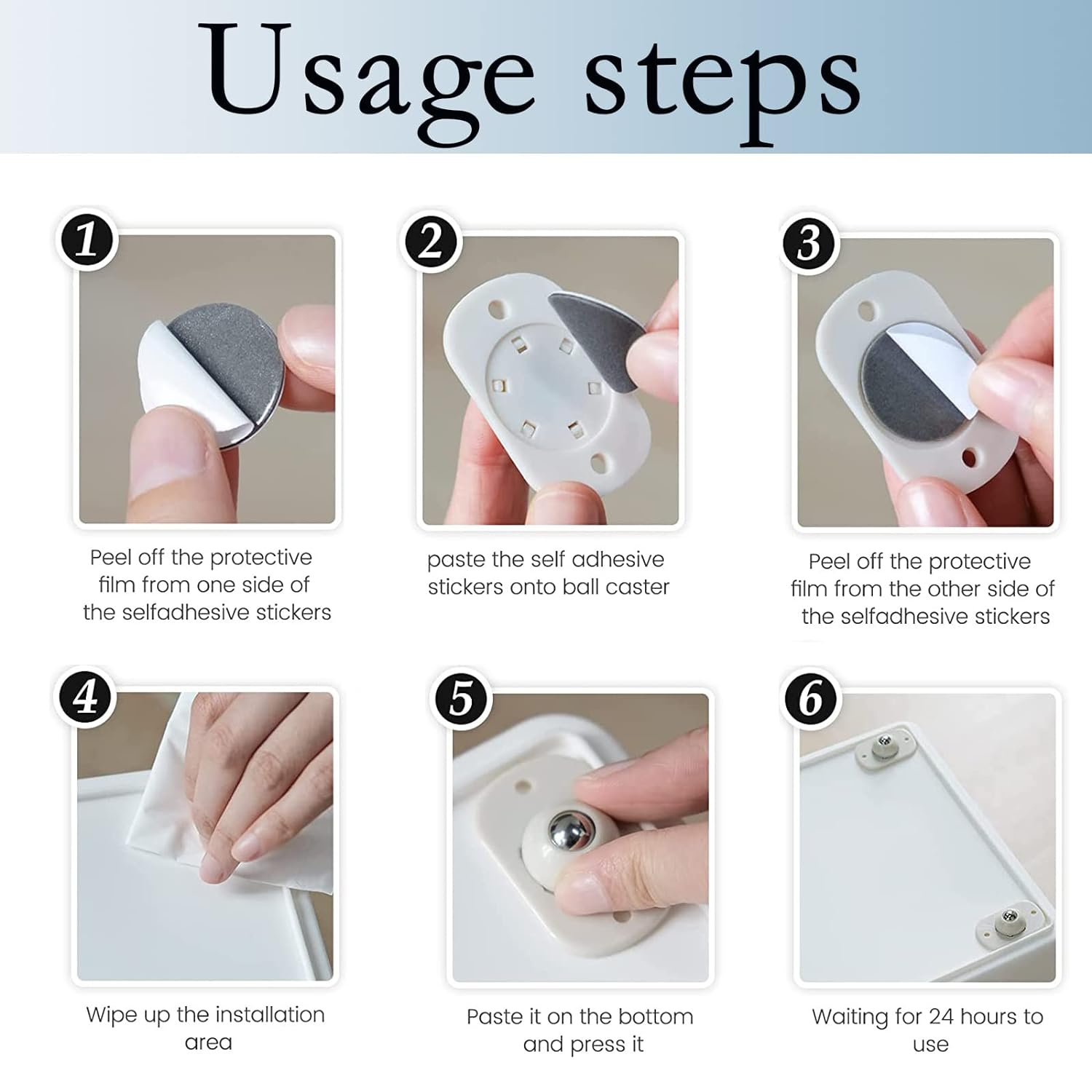 20 Pcs Mini Swivel Casters Wheels,360 Degree Rotating Casters,Self Adhesive Caster Wheels for Furniture Storage Boxes,Bearing Ball Transfer Wheels