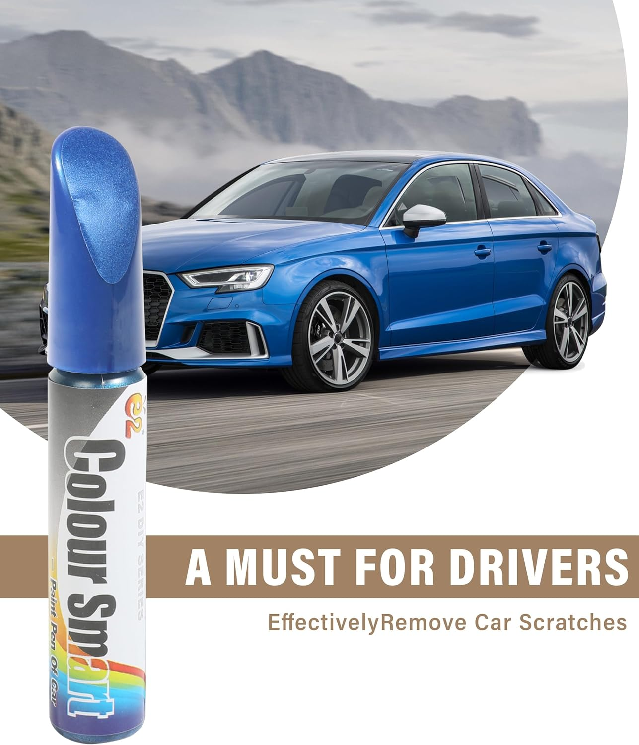 Car Scratch Repair Paint Pen - Deep Scratch Remover for Vehicles, Universal Touch up Paint, Car Accessories (Blue)