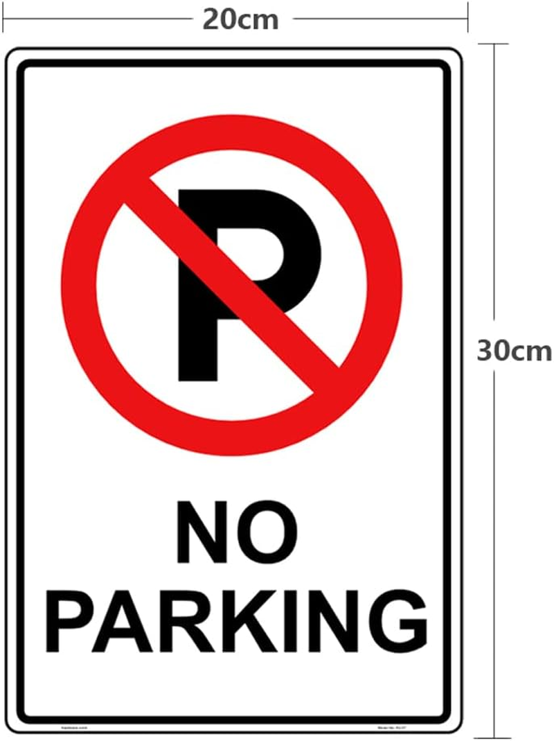 2 Pcs No Parking Big Sign Sticker - 30 Cm X 20 Cm - Self Adhesive Vinyl image number 2