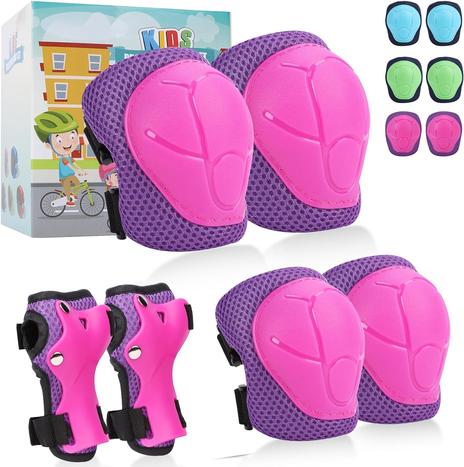 Knee Pads Elbow Pads Ages 3-6 Toddler & 5-8 Kids, 6 in 1 Protective Gear Safety Set with Wrist Guard for Cycling Skateboard Roller Skating Scooter Bike Ski Sports Boys Girls image number 5