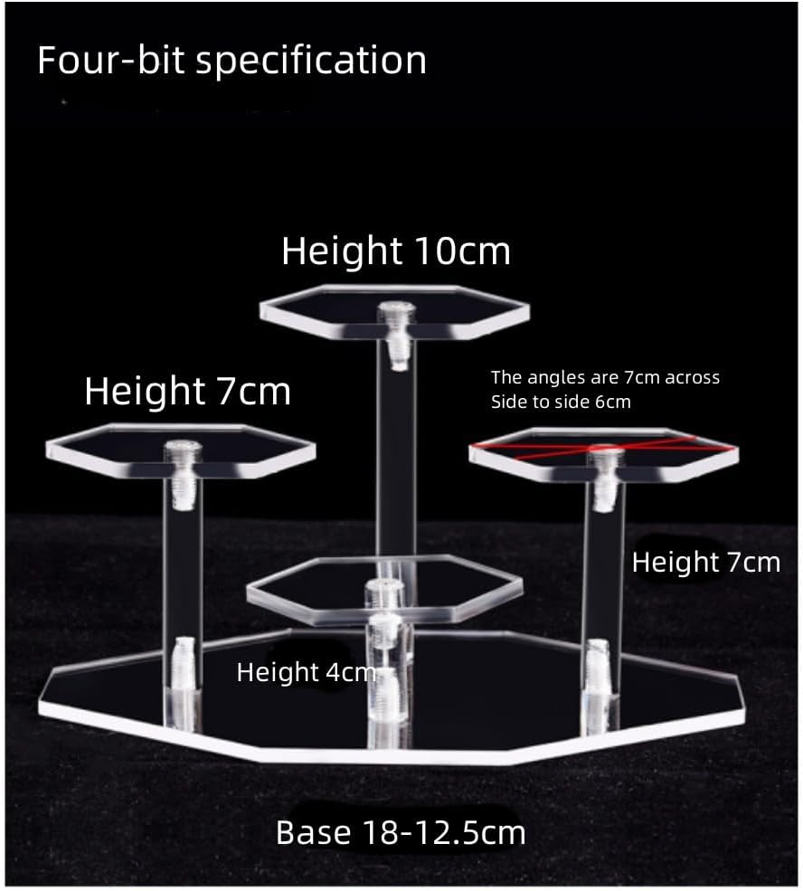 FUNNTY 4 Tiers Collectibles Display Stand, Transparent Acrylic Riser for Figures, Shelf Risers for Cupcake, Donuts, Anime Figures