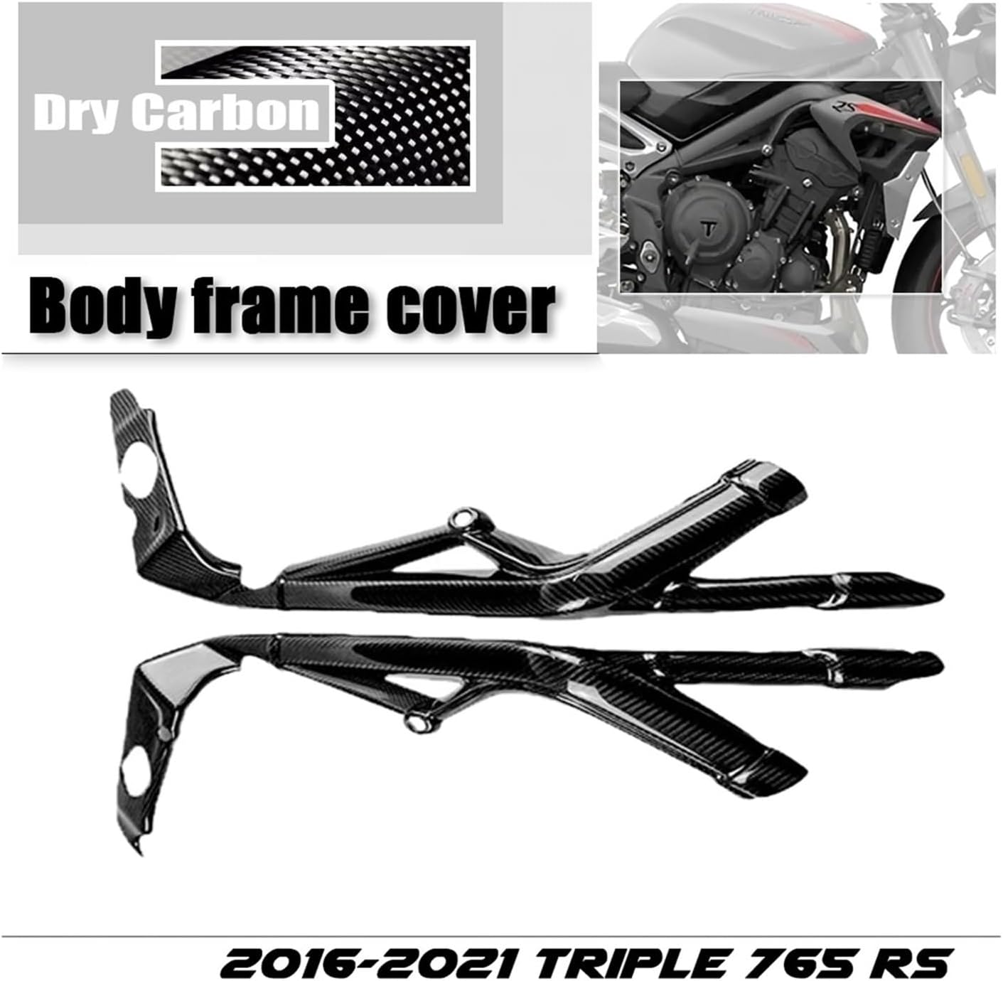 Compatible with Street Triple 765RS 2016-2021 2020 2019 100% Full Dry 3K Carbon Fiber Body Frame Covers Motorcycle Accessories image number 4